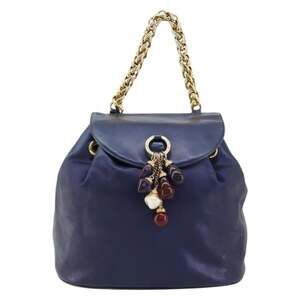 Loewe Leather Chain Handbag Purple